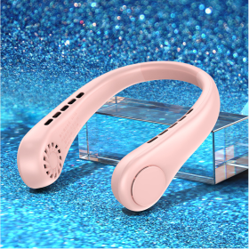 Lazy Portable Hanging Neck Fan Usb Rechargeable Electric Fan (Color: pink, size: G15 Three Gear)