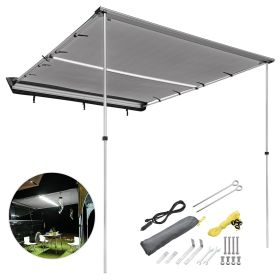 Car Side Awning with LED (Color: as picture)